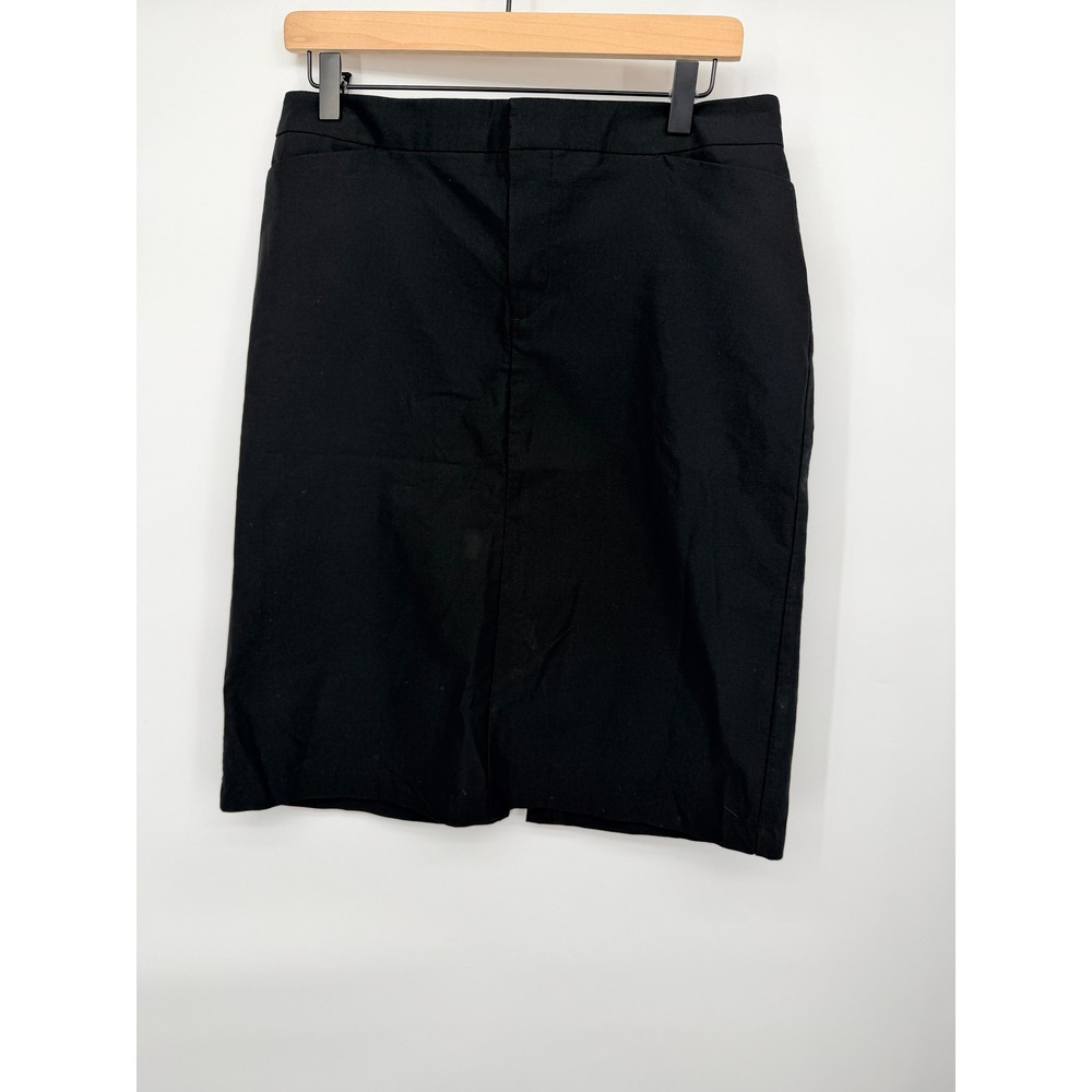 Dockers Pencil Skirt Women 10 Black Good Stretch Cotton Blend Officecore